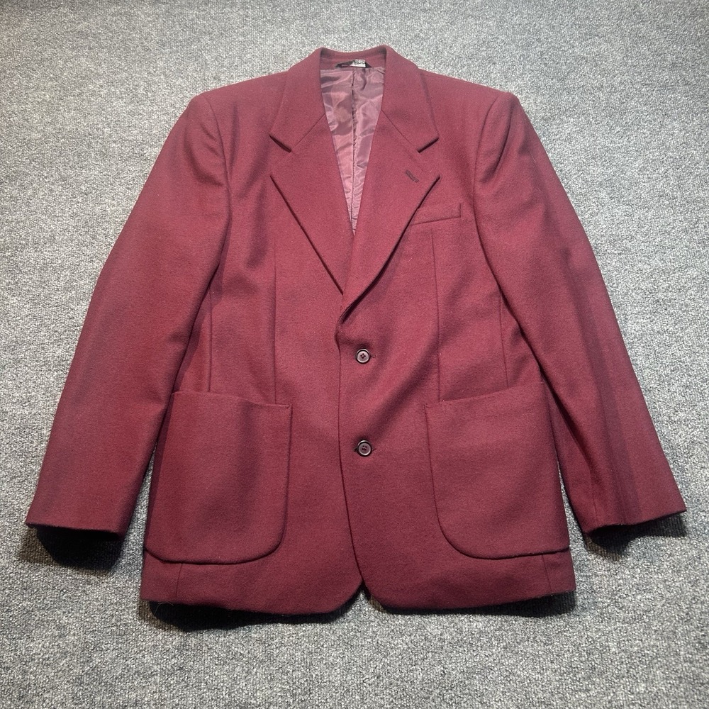 7 Collection Jacket Blazer Mens  40R Wool Tweed Business Maroon Made In Ukraine